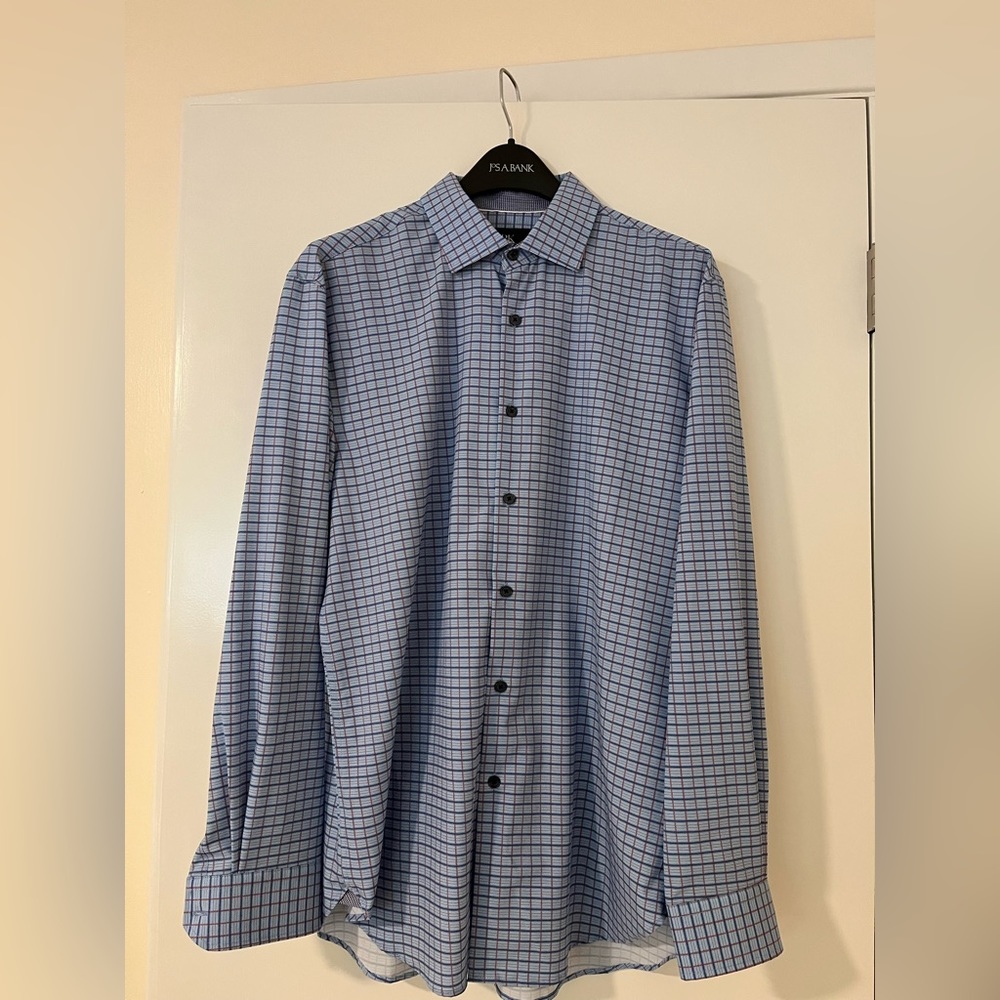 Excellent Condition WRK Blue & Orange Long Sleeve Button Down
